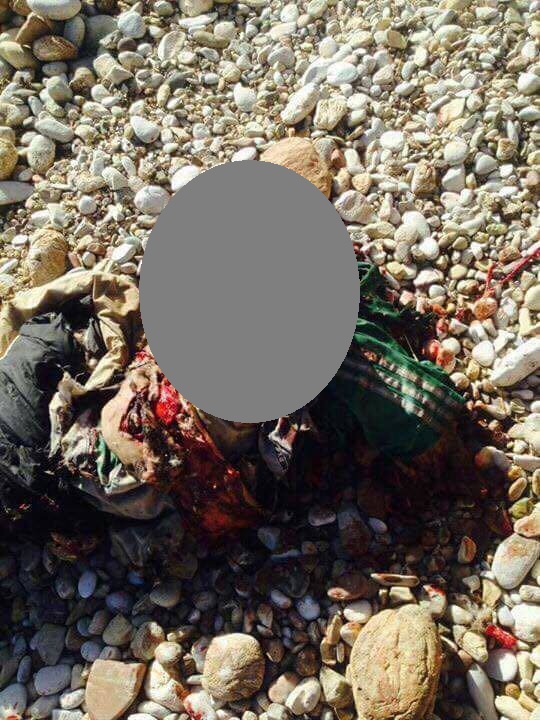 Remaining of an IS suicide bomber.